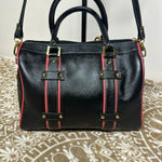 Claudia G Leather Satchel/ Crossbody Bag Made in Colombia Excellent Condition Black Photo 3