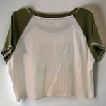 Arizona Jeans ARIZONA Women’s Green Varsity Crop Top Sporty T-Shirt Photo 2