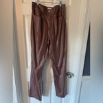 Danielle Bernstein ‎ WeWoreWhat Croc Ankle Flare Brown FauxLeather Pant Size27/4 Photo 2