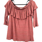 Dolan Left‎ Coast Collection size small off the shoulder ruffle neck blouse top Pink Photo 0