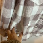 Mia & Tess Plaid Fleece Shacket White Photo 4