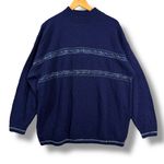 Vintage Spunky Made in USA Blue Knit Striped Sweater One Size/ Large Photo 0