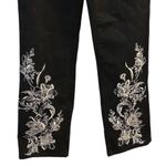 Diane Gilman DG2 by Women's Black Straight Jeans Size 6 Floral Embroidery Photo 1