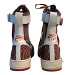 Nike Women’s Air Force 1 High 6” Wedge Sneakers Orange Zebra Print Size 9.5 Rare Photo 3