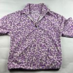 O'Neill  Purple Modern Leopard Print Fleece Pullover Half Zip Jacket M Photo 1