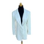 S’EDGE FAUX LEATHER WHITE JACKET BLAZER SIZE SMALL Photo 1