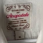 Aeropostale Customized-Patchwork white  denim jacket featuring gold sequin Size L Photo 11
