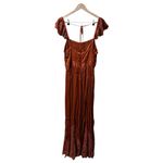 Anthropologie NEW  Lace Mix Jumpsuit Sleeveless Wide Leg Open Back Tie Brown 14 Photo 5