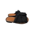 Loewe  Black Fringe Raffia Slide Sandals Size 38 / US 8 Photo 6