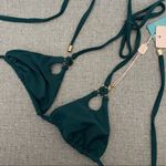 Beach Bunny ‎ Key Hole Bikini Top Teal nwt Photo 7