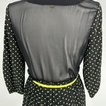 Vera Wang Princess by  Polka Dot Sheer Back Dress With Belt Juniors Size 9 Black Photo 7