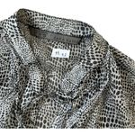 ZARA Sheer Black & White Button Front Ruffles Top Size Medium | 44-52 Photo 2