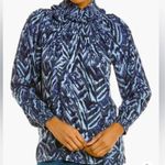 Beach Lunch Lounge Collection Delilah Printed Slub Top for Women in Blue Photo 1