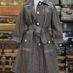 Orla Kiely Trench Coat Womens Size 2 Brown White Twee Photo 0
