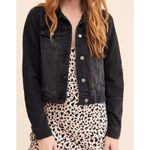 Free People  Rumors Black Denim Jacket Sz XS Photo 2