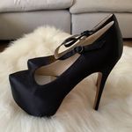 Victoria Colasanto Bond Street Black Satin Pump Stiletto Size 6.5 Photo 5