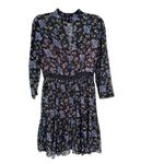 Rebecca Taylor  Silk Solstice Floral High Neck Short Dress Black Size 0 Photo 4