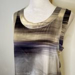 Theory  cream & gray silk sleeveless mini dress size S Photo 3