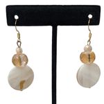 Dangle Earrings Two Pairs Cream Gold Photo 2