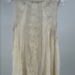 Entro Cream Mini lace boho sleeveless dress S flowy romantic feminine Swiss dot Photo 2