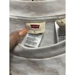 Levi's Tie Dye White/Brown Crew Neck Crop Sweatshirt Size XL Long Sleeve Raw Hem Photo 1