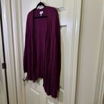 Old Navy Open Front Cardigan Plus Size 3X Semi Fitted Winter Wine Purple Magenta Photo 2