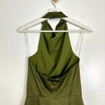 Elliatt  Camo Asymmetric Satin Cocktail Dress in Khaki Size X-Small Photo 10