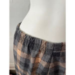 Vintage 80s beige green ruffled wool rustic plaid checkered skirt suit w/scarf S Tan Size M Photo 14