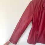 wilson's leather Wilson’s Leather Maxima Red Leather Jacket Bikercore Zip Up Vintage Y2K Photo 4