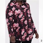 Torrid  Madison Pink Floral Georgette‎ Button Up Long Sleeve Blouse Size 4X Photo 2