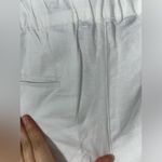 Sean John Lightweight Ruched Casual White Trimmed Faux Leather Linen Pants Sz XL Photo 7