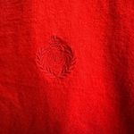Liz Sport Red Crew Neck T-Shirt Cotton Blend Embroidered Logo Casual Photo 1