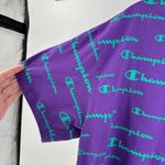  Purple Champion Print Crew Neck Short Sleeve Cropped Tee Size XL Photo 3