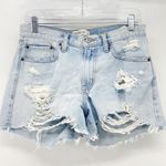 Abercrombie & Fitch mid rise boyfriend denim deconstructed shorts western Gypsy Photo 0