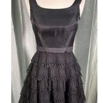 Sherri Hill BLACK Ruffle Pleated Lace SHORT Mini sleeveless DRESS SIZE 2 EUC Photo 0