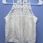 Milly Linen Blend White Crochet White Tank Top Made In USA NWOT Size 0 Photo 0