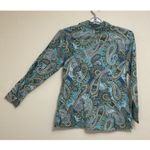 Tommy Bahama Top Women's 10 Multi Color Paisley Button Up Long Sleeve Blouse Photo 10