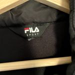 FILA Sport black coat women's size medium long jacket full zip quilted fleece Photo 3