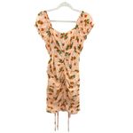 ASOS Influence Ruched Orange Print Mini Dress Size 8 Tie Feminine Girly New Photo 8