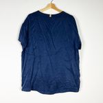 Lunya Washable Silk Short Sleeve Lounge Pajama Crew Neck Tee Shirt Blue XS/S Photo 2