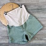 Liz Lange  maternity‎ green denim shorts midi Photo 0