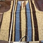 Maggie Sweet Kimono Collect Vest 3X Boho Stripe Sleeveless USA Made Retro Hook‎ Brown Photo 11