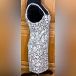 ZARA ‎ Animal Print Snakeskin Faux Suede Mini Dress Black & Ecru Size Medium Photo 5