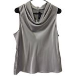 Rachel Roy Cowl Neck Grey Satin Sleeveless Zip Back Flowy Cami Blouse Womens L Gray Size L Photo 7