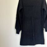 Halogen NWT Black Boatneck Puff Sleeve Sweater Dress - Size: Small Photo 3