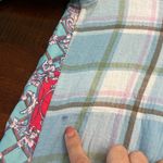 Aratta Silent Journey Plaid & Floral Boho Button Down Tunic Top | Size S Blue Photo 7