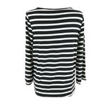 G.H. Bass & Co Womens Top Striped 3/4 Sleeve Black White Stretch Size S Photo 1