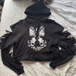 The Drive Clothing Rock and Roll Cropped Hoodie Black Size M Photo 0