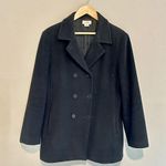 346 Brooks Brothers Black Wool Cashmere Blend Peacoat Coat Size Medium Preppy Photo 0