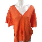 Banana Republic NEW Coral Crochet Knit Short Sleeve Knit Cover Up Top Size L Photo 0
